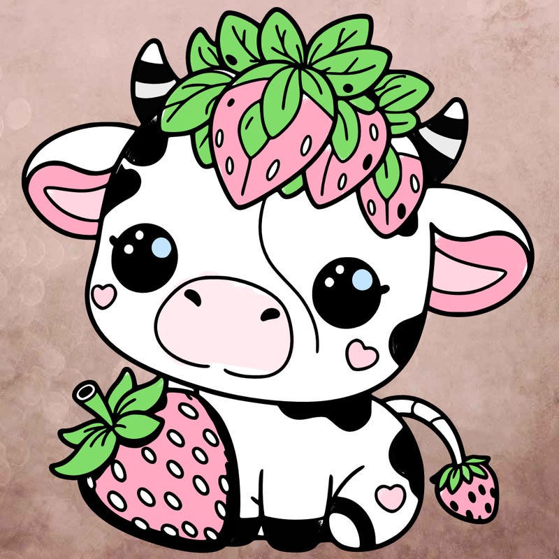 cute strawberry cow