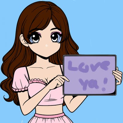 realistic pretty girl holding blank sign