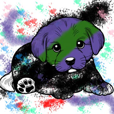 a cute realistic puppy