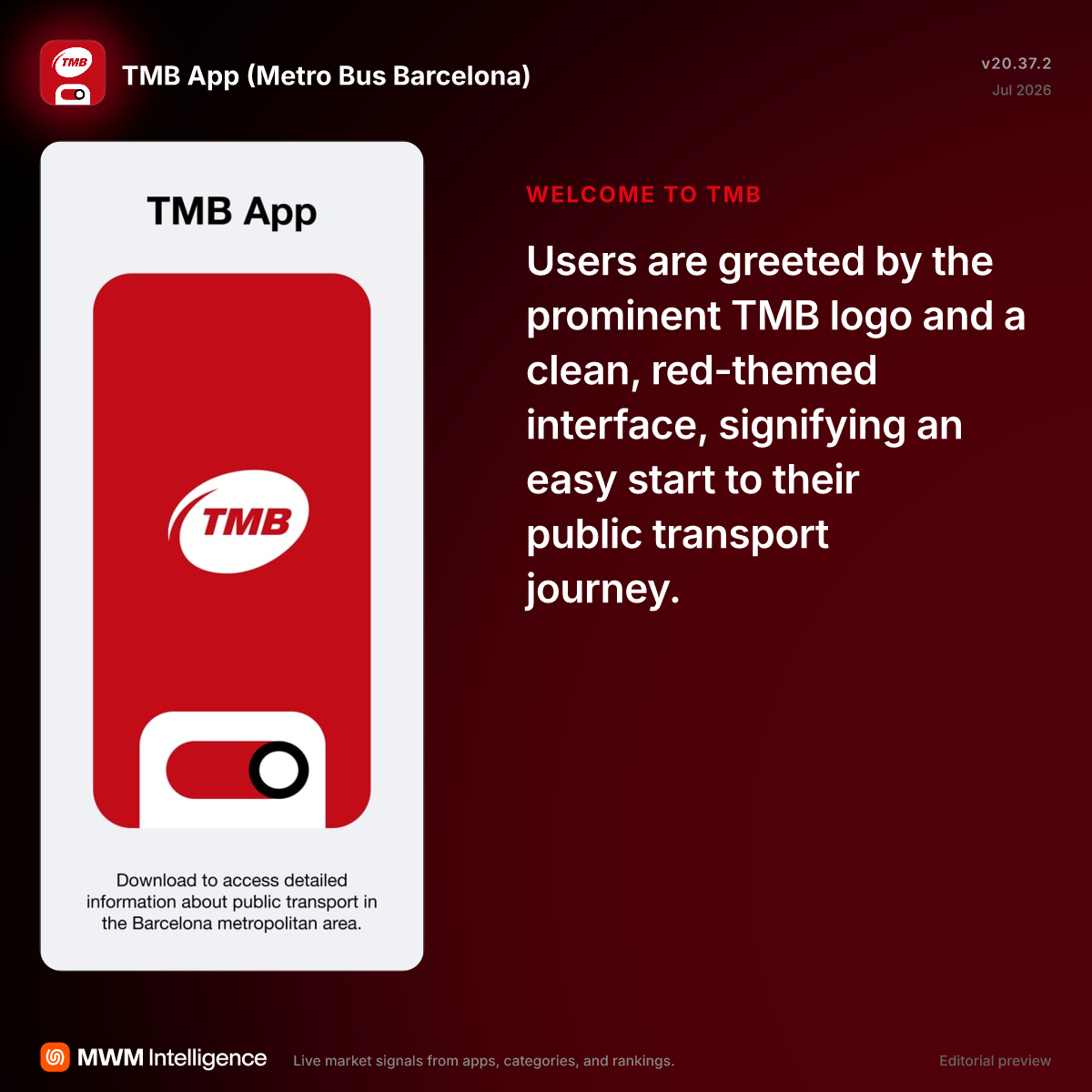 TMB App (Metro Bus Barcelona) - Utilities App | MWM