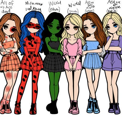 a group of girls realistic