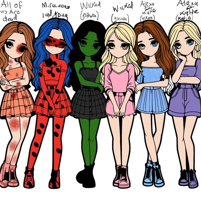 a group of girls realistic