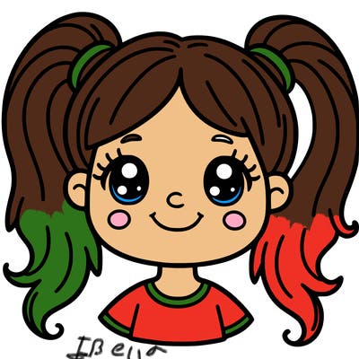 girl with pigtails