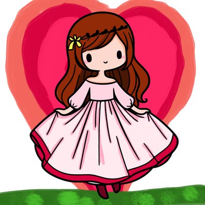 girl with flowy dress