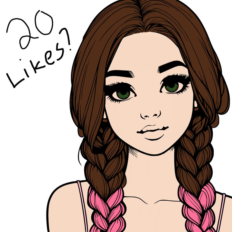 realistic girl with braids