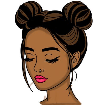 woman with hair buns