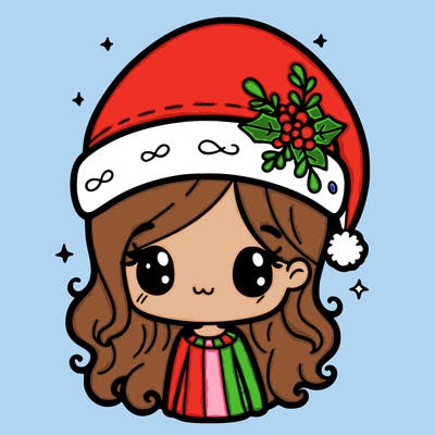 christmas hat girl