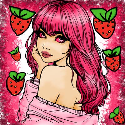 realistic girl with bangs looking over her shoulder