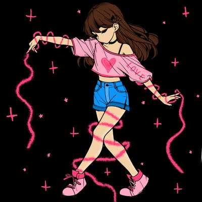 realistic girl danceing