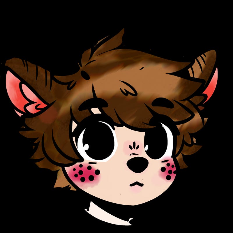 a humanoid deer with soft fluffy ears