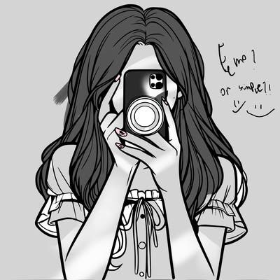 a realistic girl holding her phone taking pictures