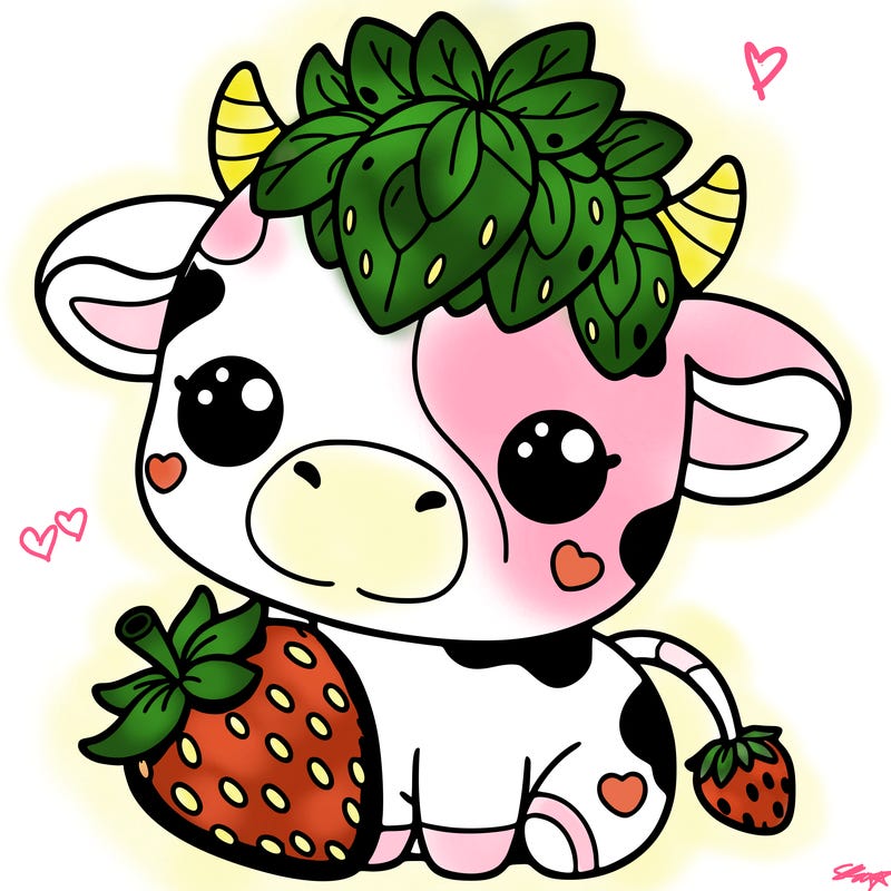 cute strawberry cow