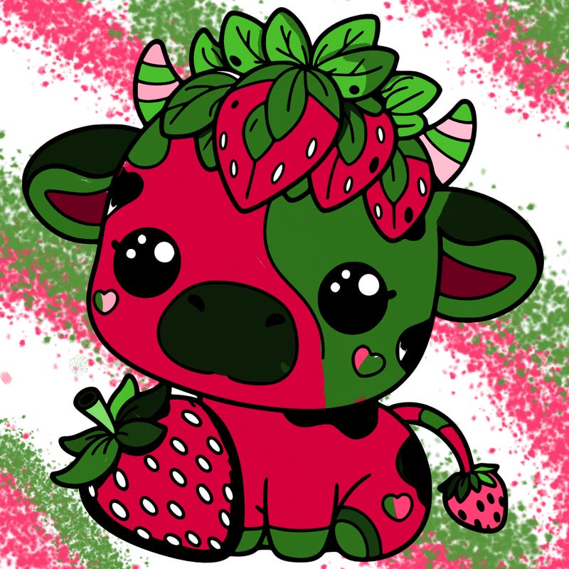 cute strawberry cow