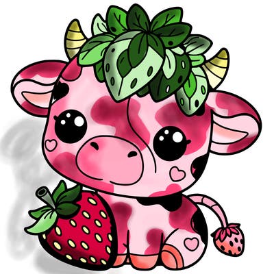 cute strawberry cow