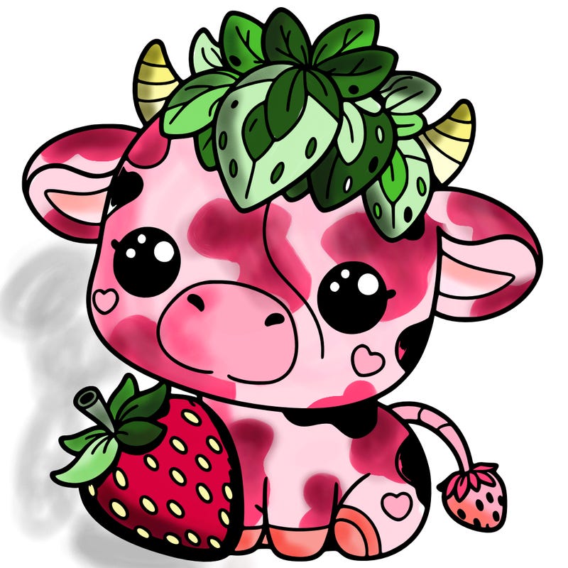 cute strawberry cow