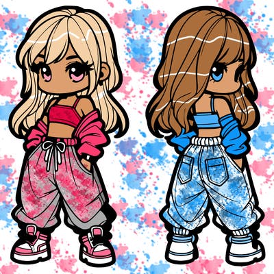 girl in crop top and baggy pants