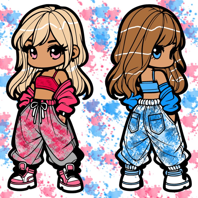 girl in crop top and baggy pants