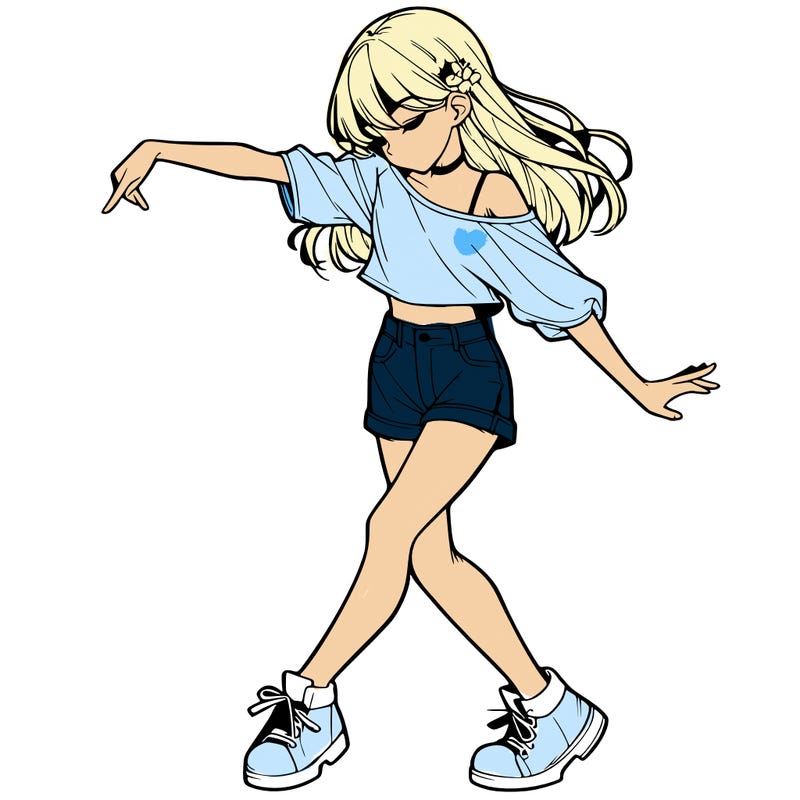 realistic girl danceing