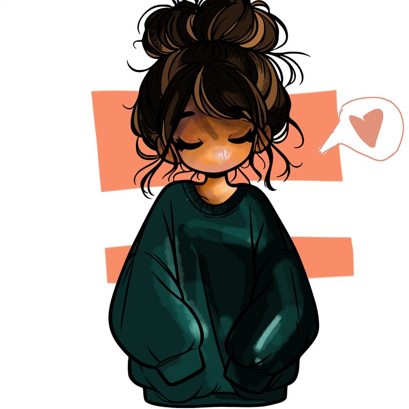 girl with baggy sweatshirt and messy bun