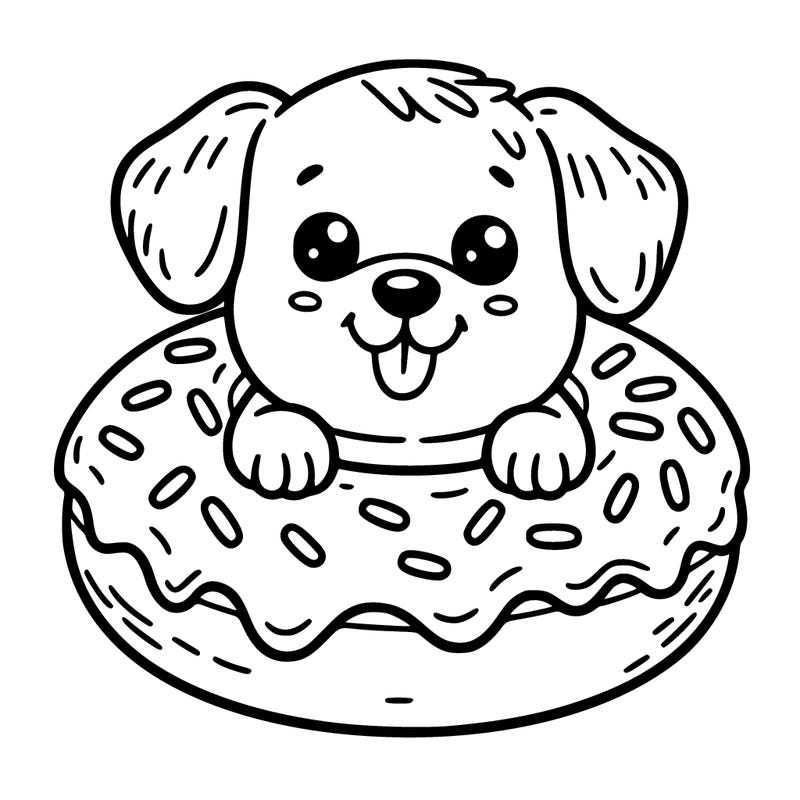 dog in a donut