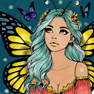 butterfly fairy realistic girl