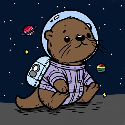 otter in a space suit