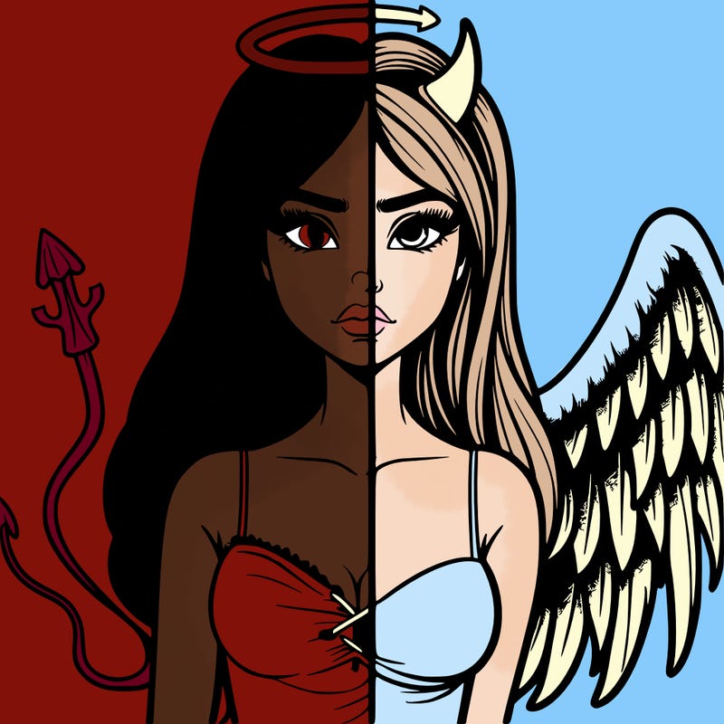 devil vs angel realistic girl