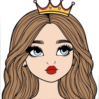a realistic girl with a crown on