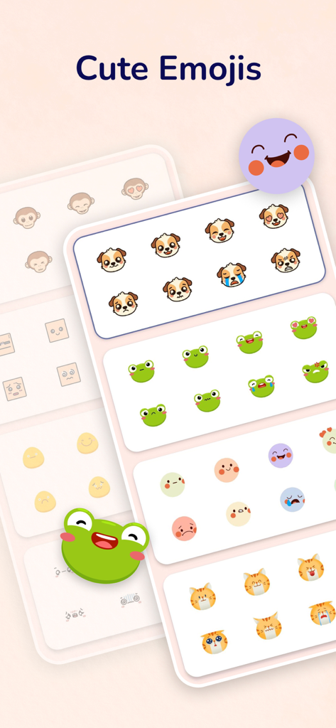 My Diary - Daily Journal, Lock - Selección de lindos emojis de animales para el seguimiento del humor diario en una aplicación de diario