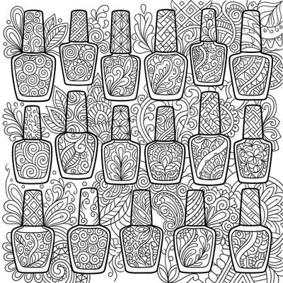 Dive into a world of intricate beauty with this unique Zentangle Nail Polish coloring page. Perfect for those who love detailed designs and the relaxing rhythm of creative expression.
