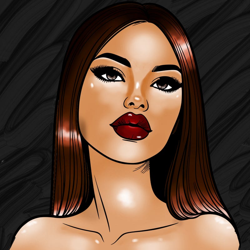 realistic woman with full lips