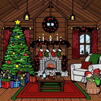 christmas house interior