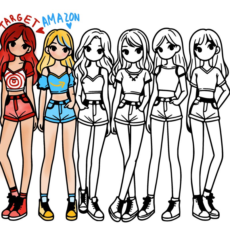 a group of girls wearing crop tops and shorts