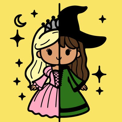 split princess and witch