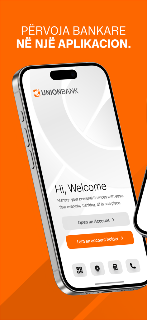 Pantalla de bienvenida de la aplicación de banca móvil Union Bank Live mostrada en un smartphone