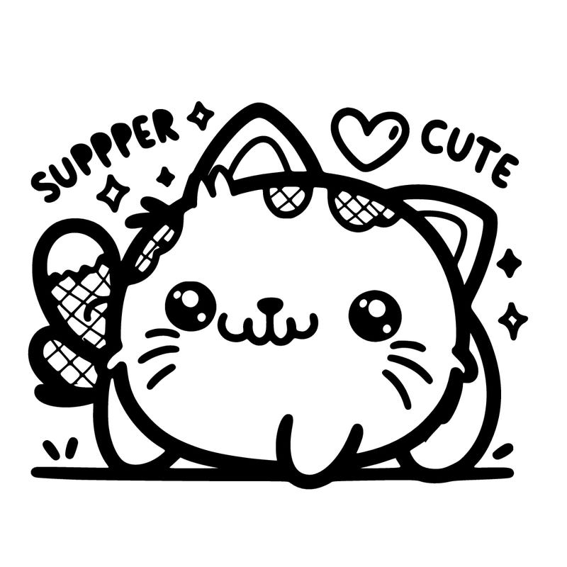 a super duper cute cat lots of details lots of cuteness