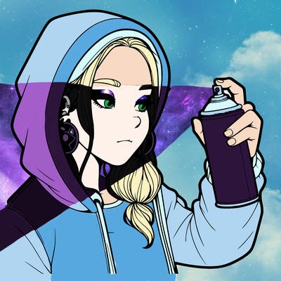 a realistic girl, spray painting