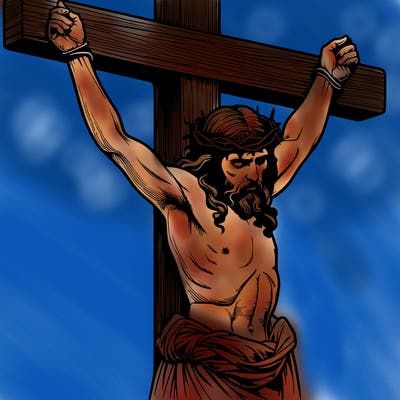 jesus realistic on the cross