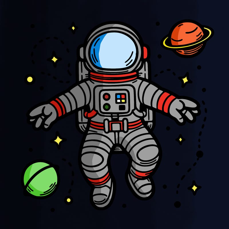 astronaut in space floating