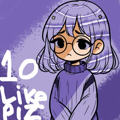 sad girl with glasses in a sweater