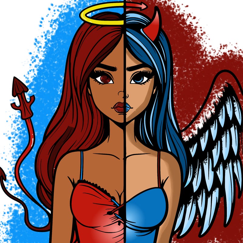 devil vs angel realistic girl