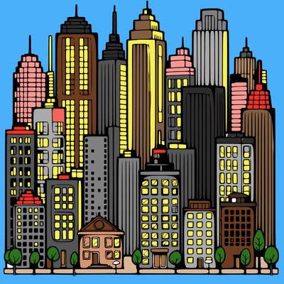 a city with skyscrapers