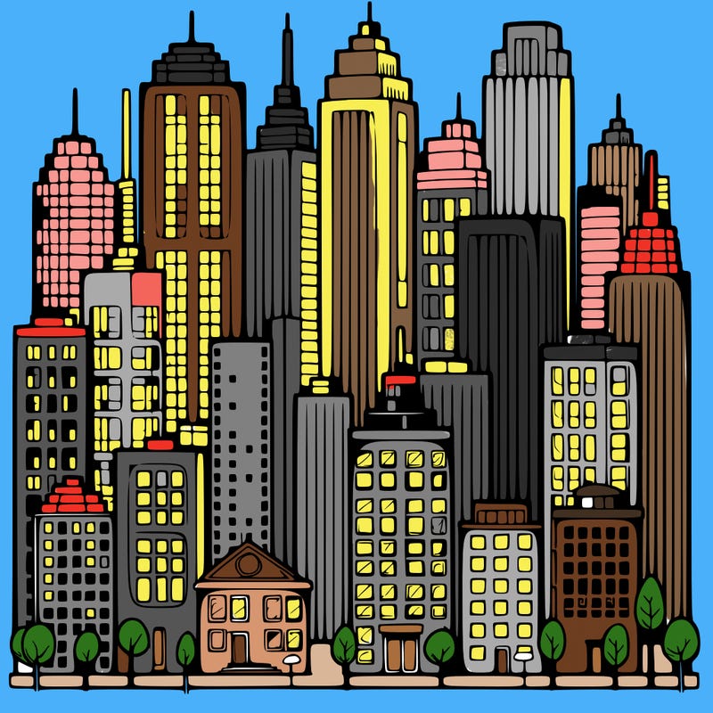 a city with skyscrapers