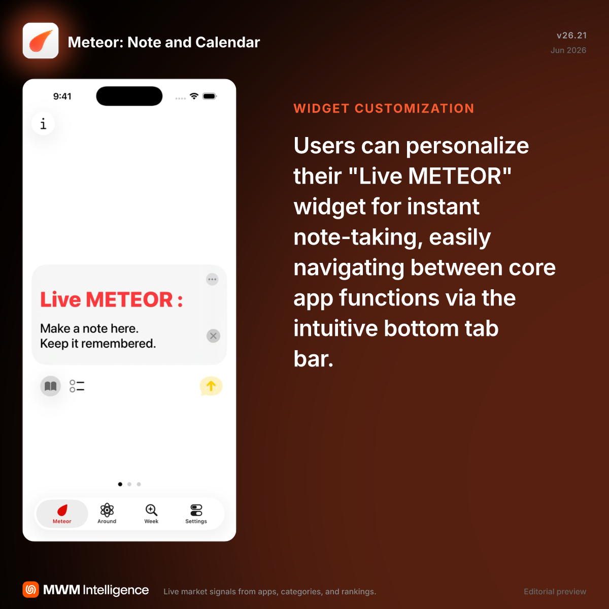 Meteor: Note and Calendar - Productivity App | MWM