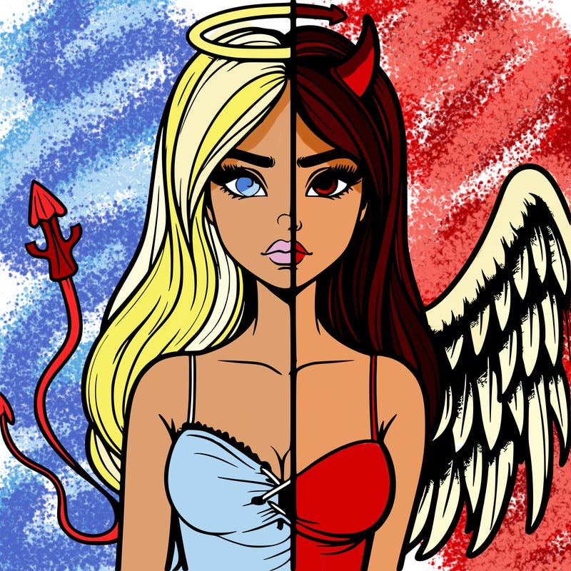 devil vs angel realistic girl