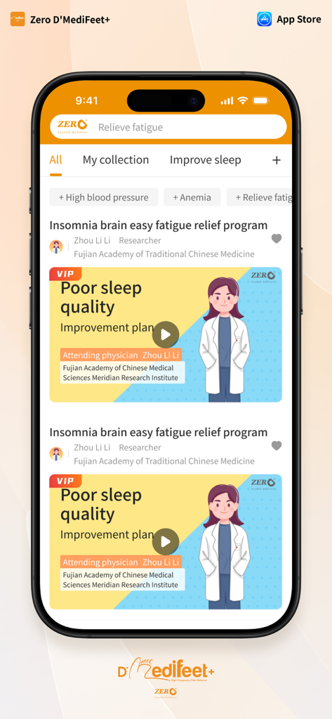 Zero D'MediFeet+ - Health & Fitness App | MWM