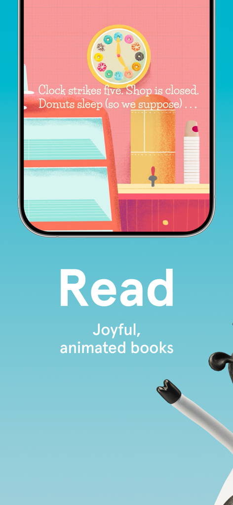 Chick-fil-A Play - Chick-fil-A Play app screen showcasing joyful animated books for children