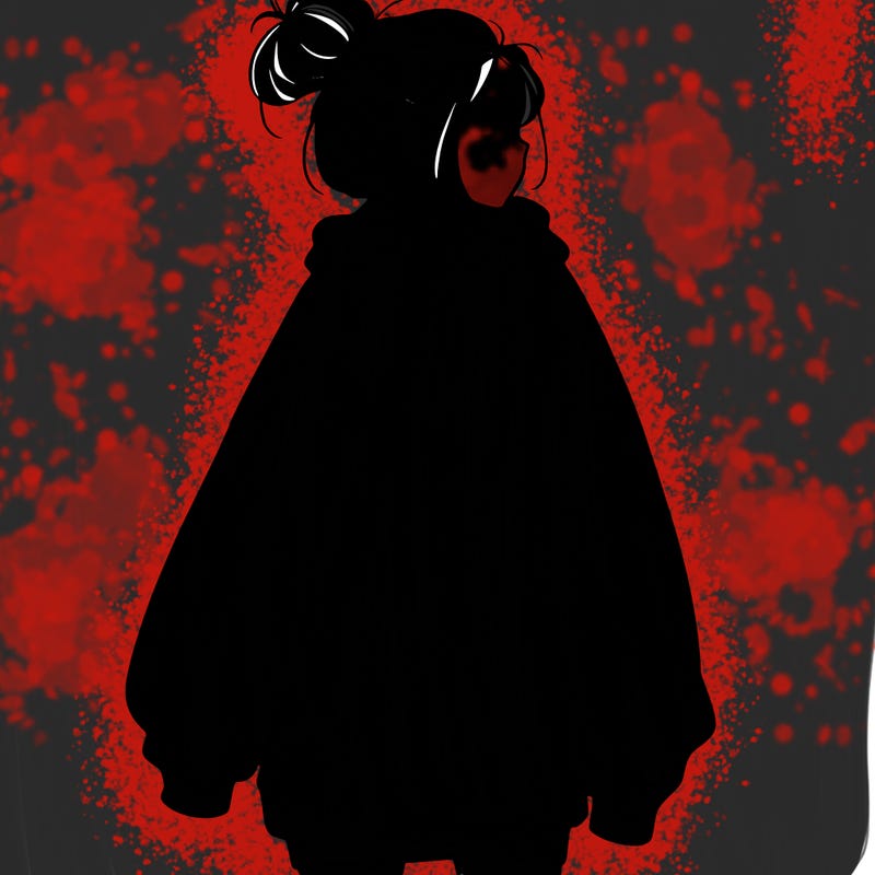 realistic girl with a oversized sweatshirt on and a bun