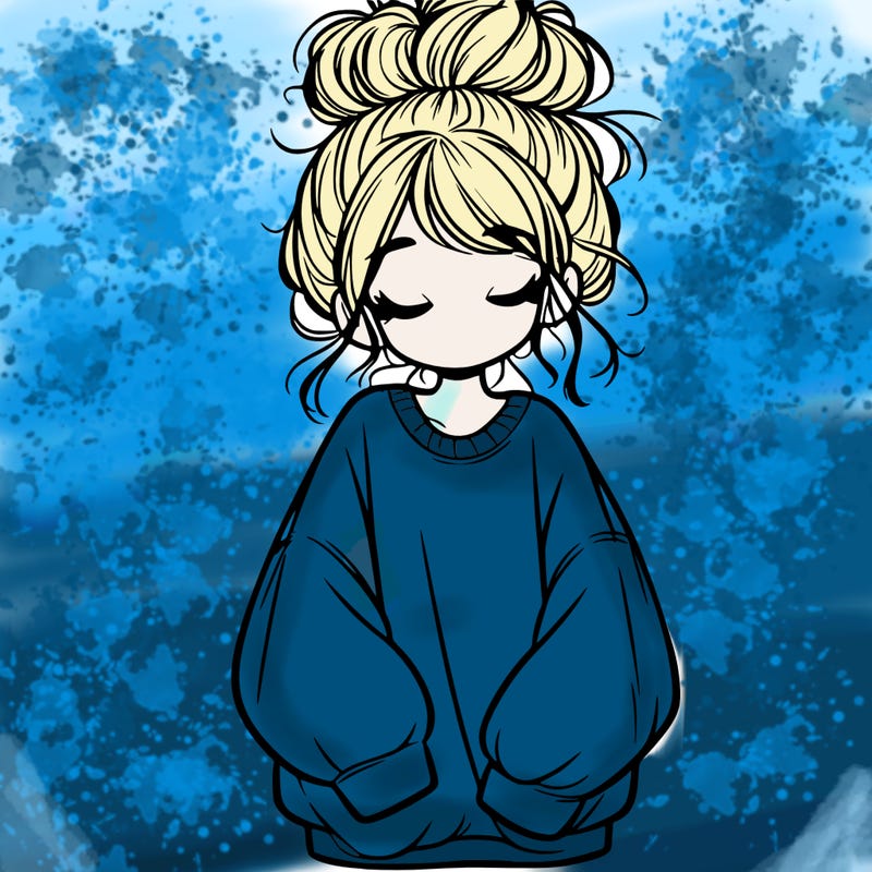 girl with baggy sweatshirt and messy bun