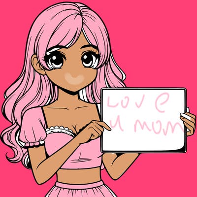 realistic pretty girl holding blank sign